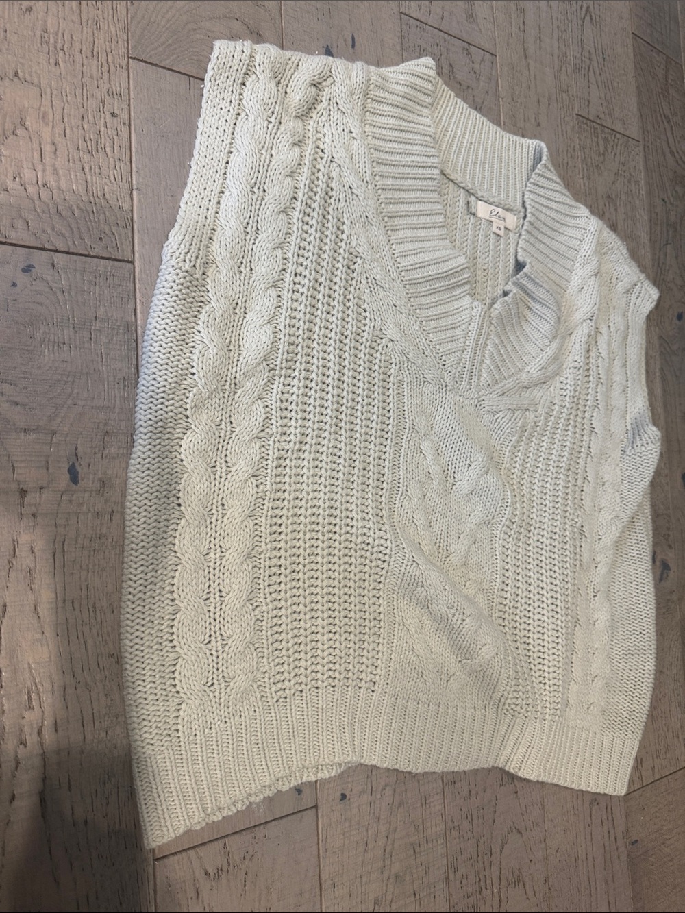 Elan Knit V-Neck Sweater Vest in Cream